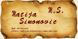 Matija Simonović vizit kartica